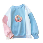 Harajuku Kawaii Donuts Colorblock Sweatshirt