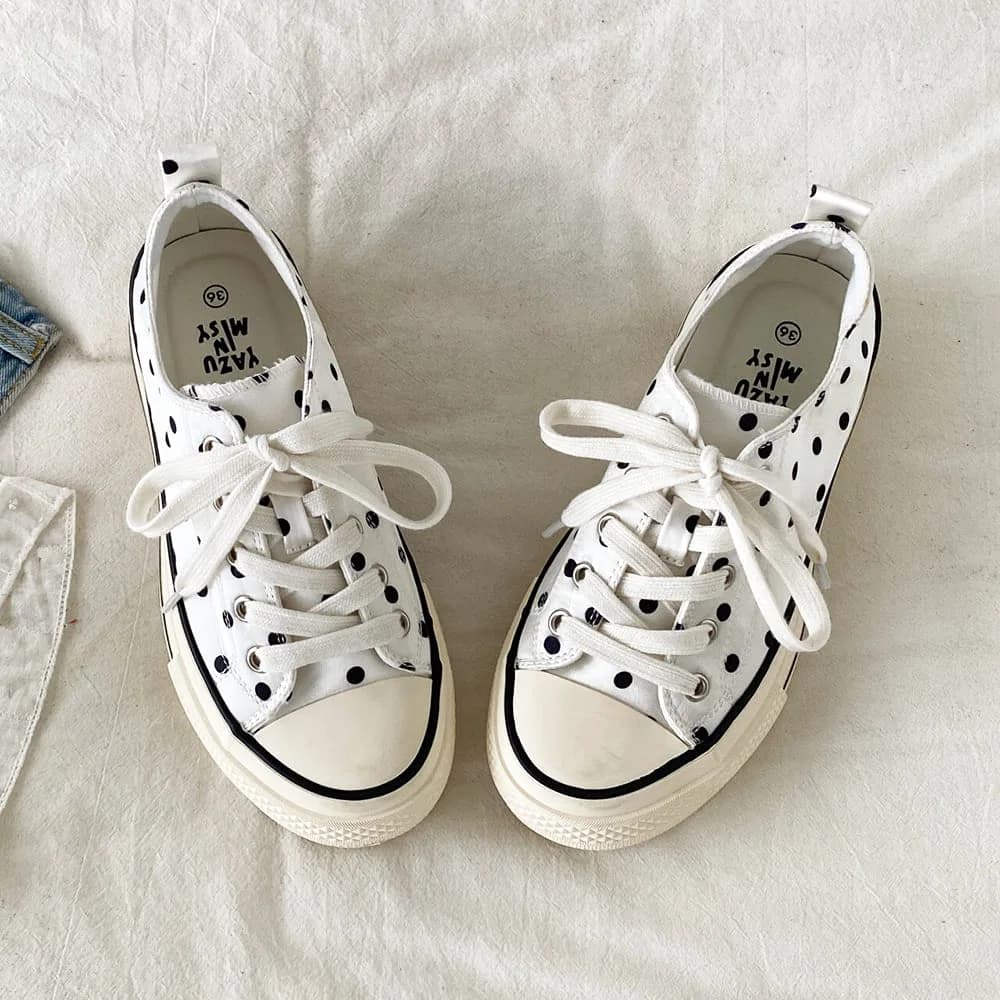 French Girl Polka Dot Canvas Shoes — view 3 French Girl Polka Dot Canvas Shoes — view 3