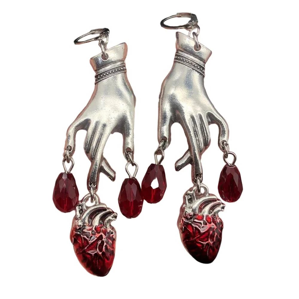 Bloody Heart Dangle Earrings — view 1 Bloody Heart Dangle Earrings — view 1