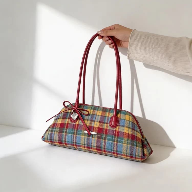 Retro Love Plaid Bag — view 2 Retro Love Plaid Bag — view 2