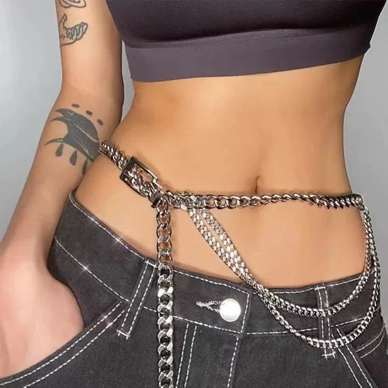 Chunky Layered Chain Belt — view 2 Chunky Layered Chain Belt — view 2