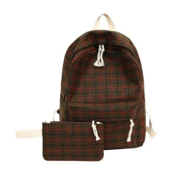 Plaid Pattern Backpack — view 2 Plaid Pattern Backpack — view 2