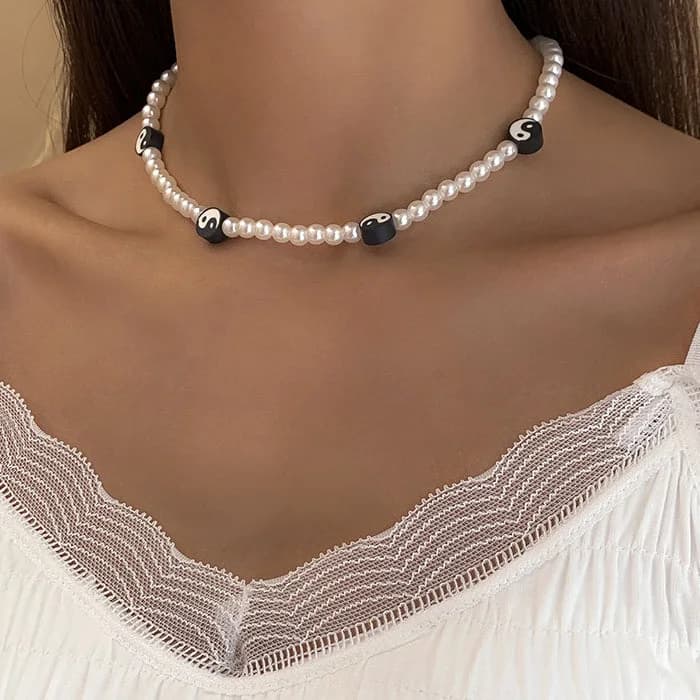 Ying Yang Pearl Choker — view 2 Ying Yang Pearl Choker — view 2