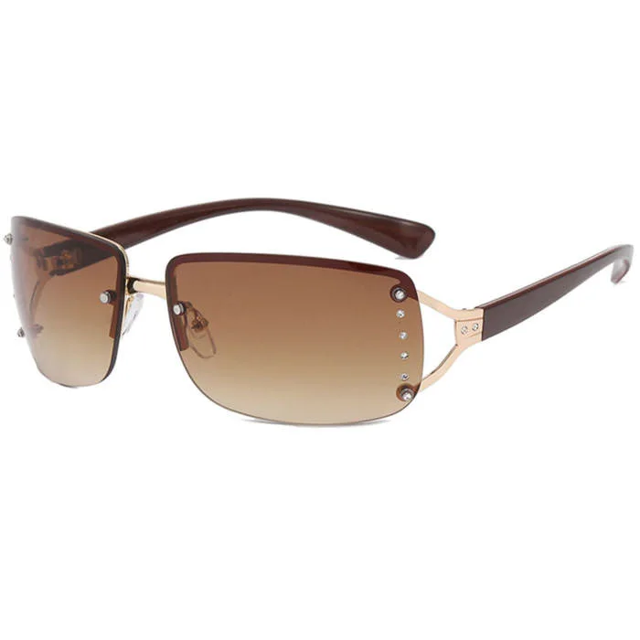 Y2K Rectangle Rimless Glasses — view 2 Y2K Rectangle Rimless Glasses — view 2