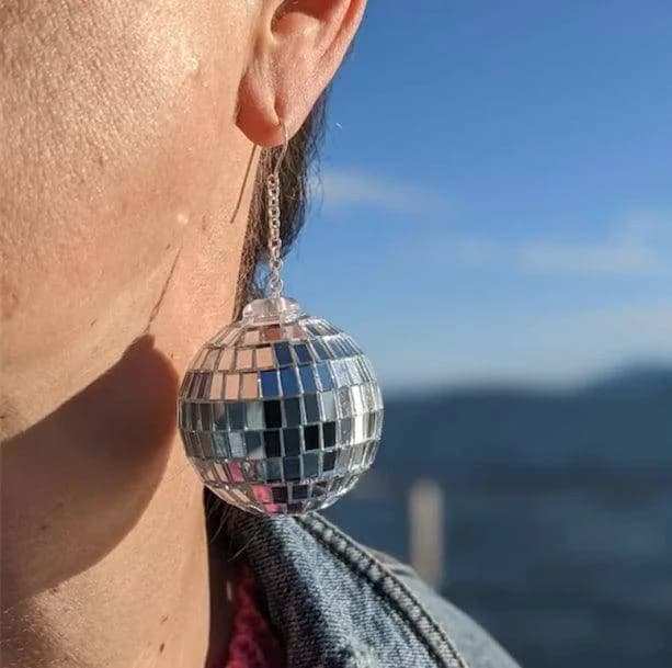 Disco Ball Earrings — view 2 Disco Ball Earrings — view 2