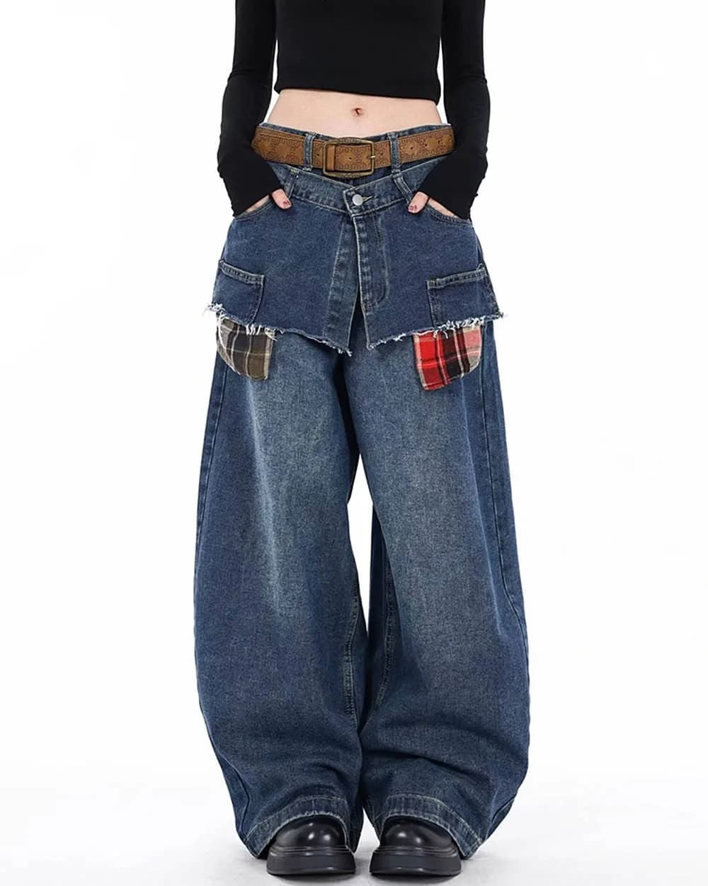 Teen Craft Layered Wide-Leg Jeans — view 2 Teen Craft Layered Wide-Leg Jeans — view 2