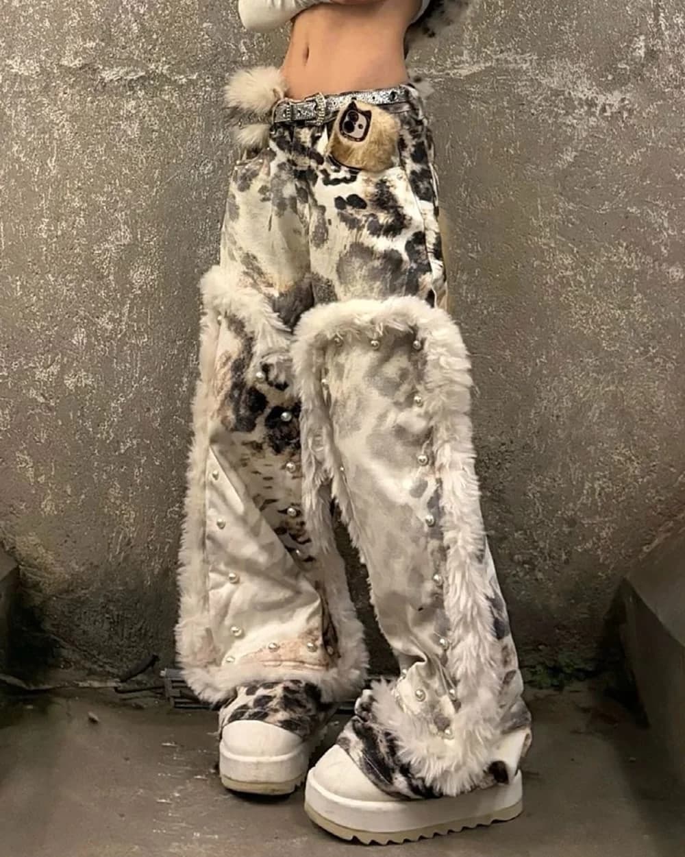 Animal Instincts Faux Fur Leopard Pants — view 2 Animal Instincts Faux Fur Leopard Pants — view 2