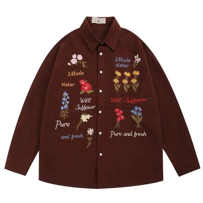 Wildflowers Embroidery Shirt — view 1 Wildflowers Embroidery Shirt — view 1