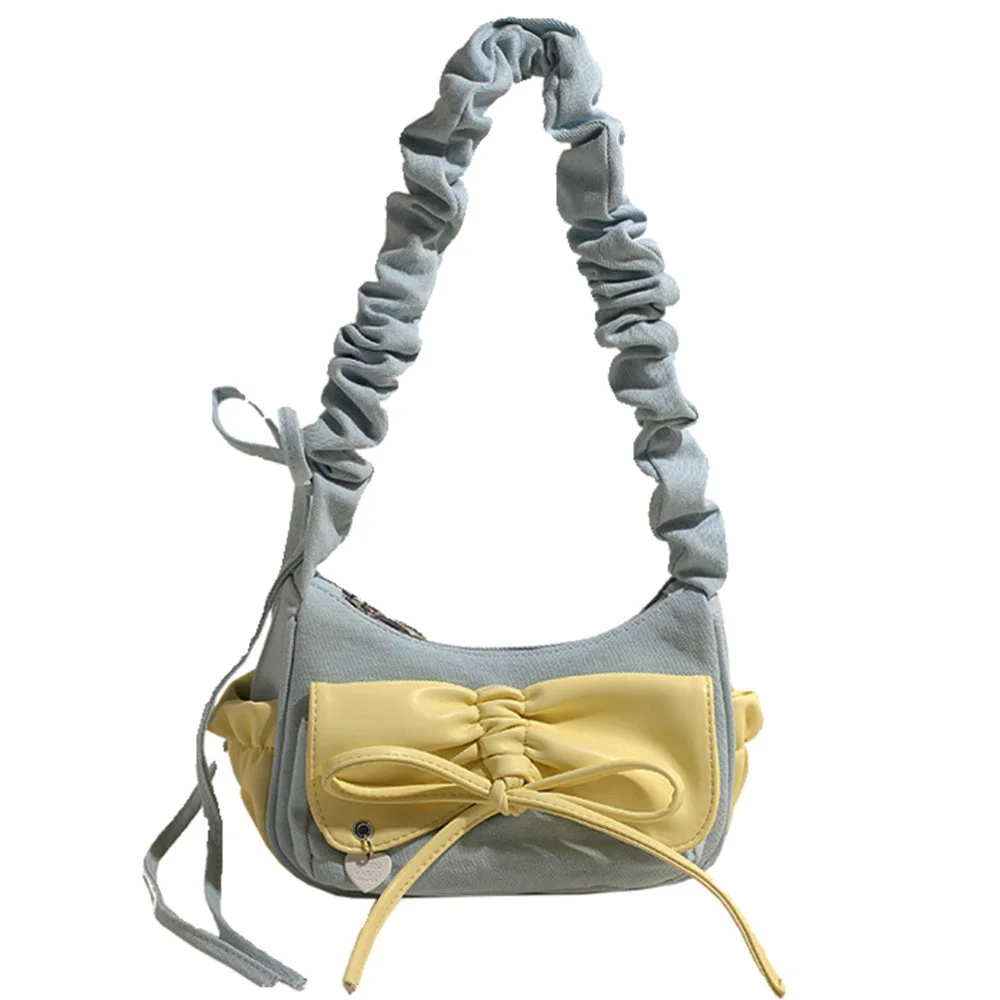 Pastel Bow Ruched Shoulder Bag — view 1 Pastel Bow Ruched Shoulder Bag — view 1
