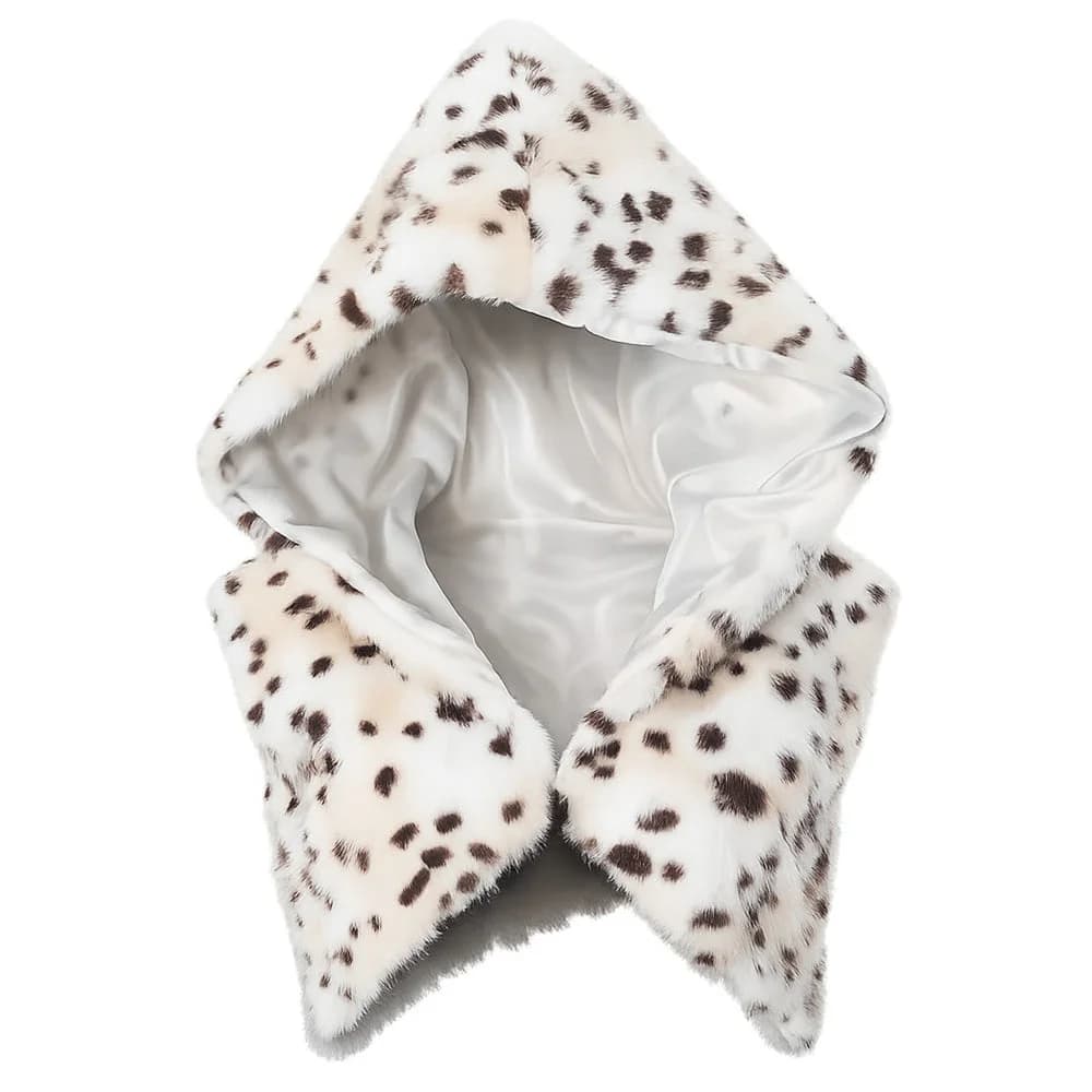 Alpha Aura Leopard Fur Hooded Vest — view 1 Alpha Aura Leopard Fur Hooded Vest — view 1