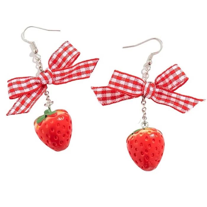 Strawberry Cake Earrings — view 2 Strawberry Cake Earrings — view 2