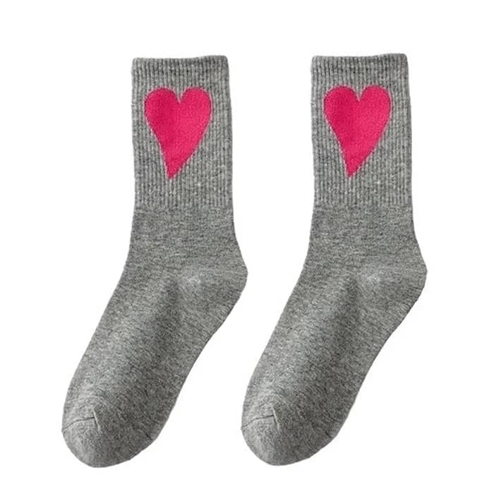 Heart Crush Ribbed Socks — view 2 Heart Crush Ribbed Socks — view 2
