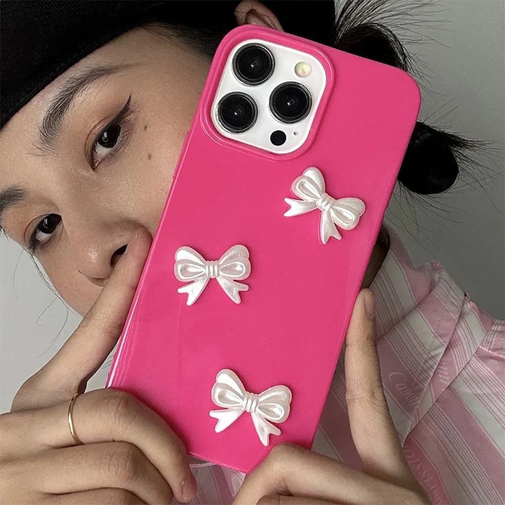 Bowknot Pink IPhone Case — view 1 Bowknot Pink IPhone Case — view 1