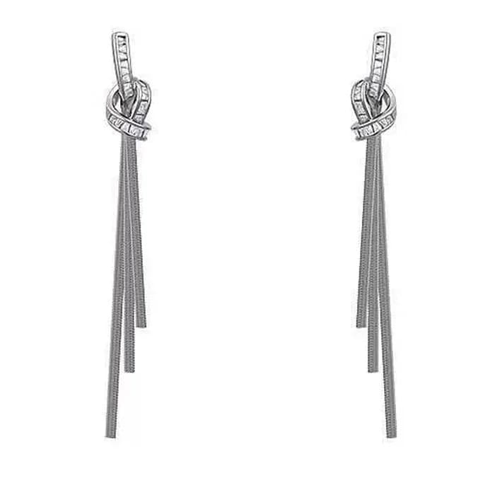 Minimalist Knot Dangle Earrings — view 2 Minimalist Knot Dangle Earrings — view 2