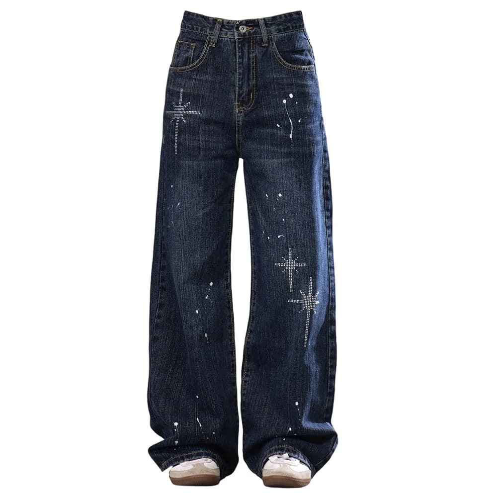 Diva Diary Rhinestone Star Jeans — view 2 Diva Diary Rhinestone Star Jeans — view 2