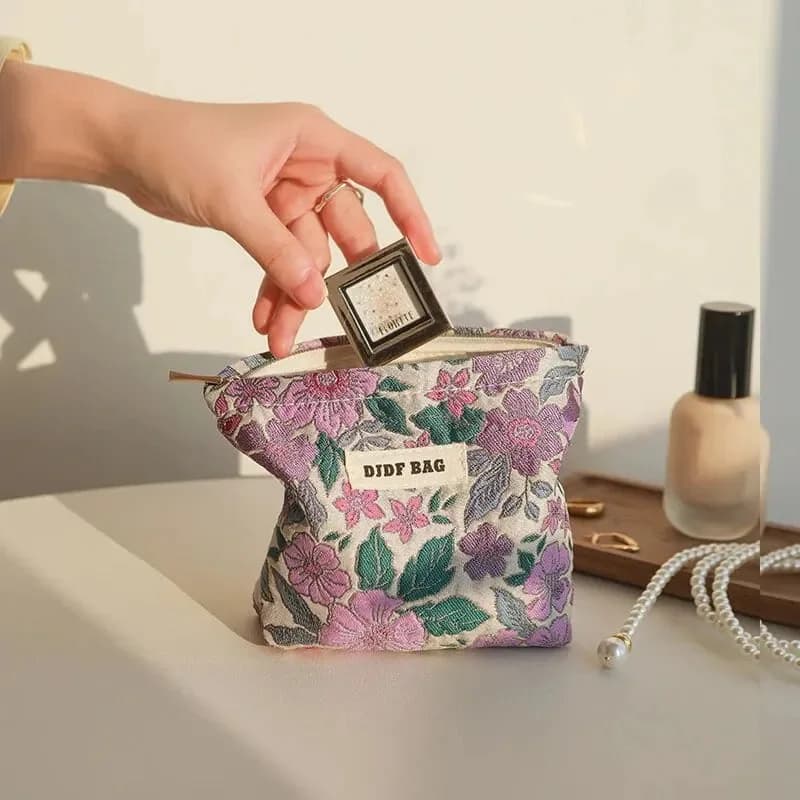 Soft Girl Floral Mini Makeup Bag — view 2 Soft Girl Floral Mini Makeup Bag — view 2
