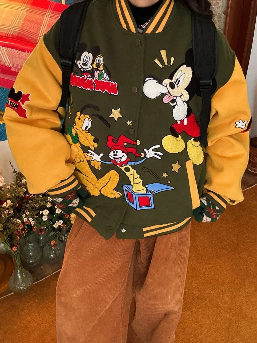 Cartoon College Style Bomber Jacket — view 3 Cartoon College Style Bomber Jacket — view 3