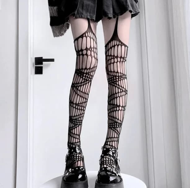 Aesthetic Goth Girl Stockings — view 2 Aesthetic Goth Girl Stockings — view 2