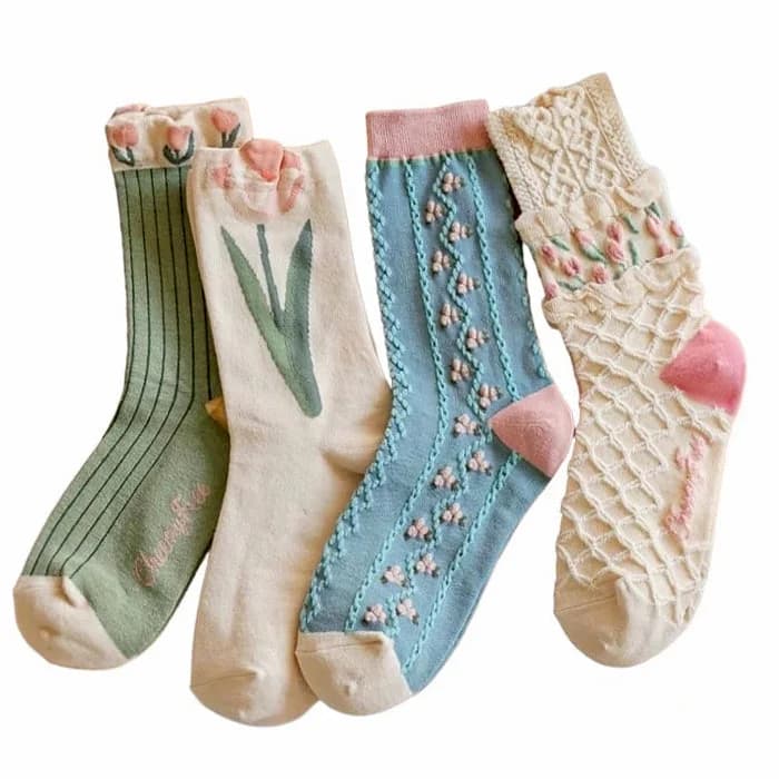 Fairycore Flower Socks — view 1 Fairycore Flower Socks — view 1