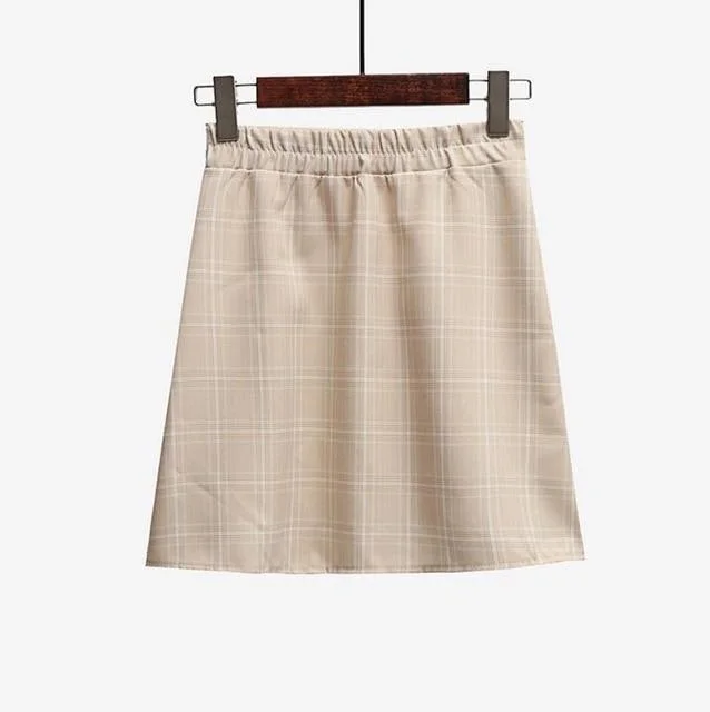 High Waist Plaid Skirt — view 2 High Waist Plaid Skirt — view 2