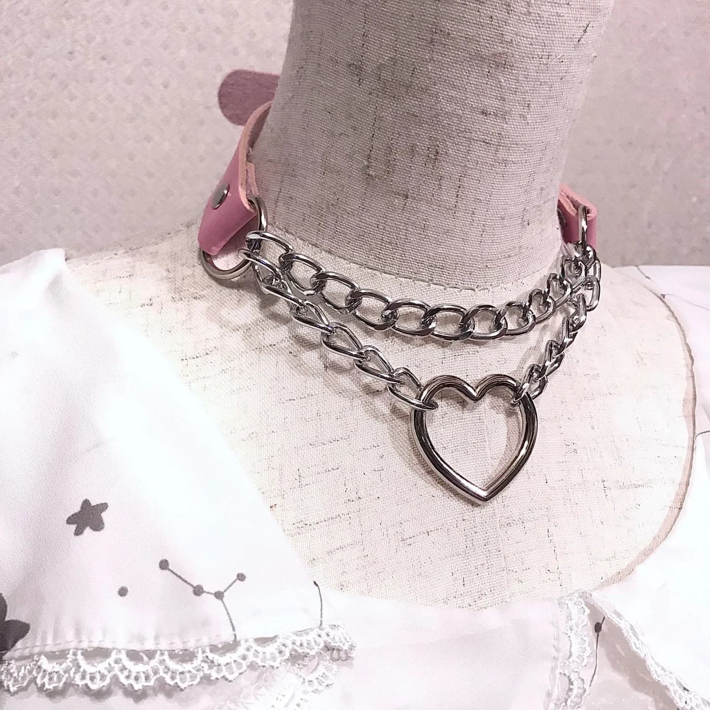 Chained Valentine Choker (15 Colors) — view 2 Chained Valentine Choker (15 Colors) — view 2