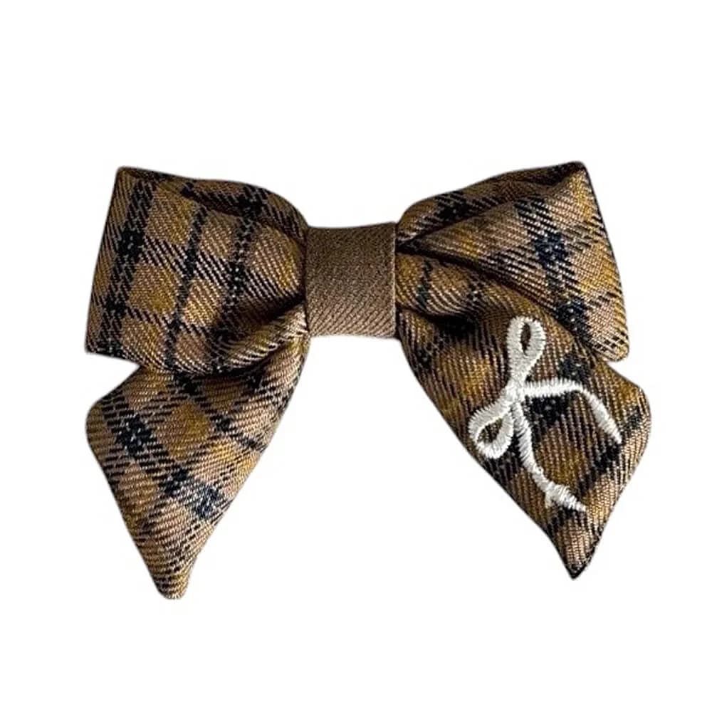 Preppy Bow Embroidery Hair Bow Set — view 1 Preppy Bow Embroidery Hair Bow Set — view 1