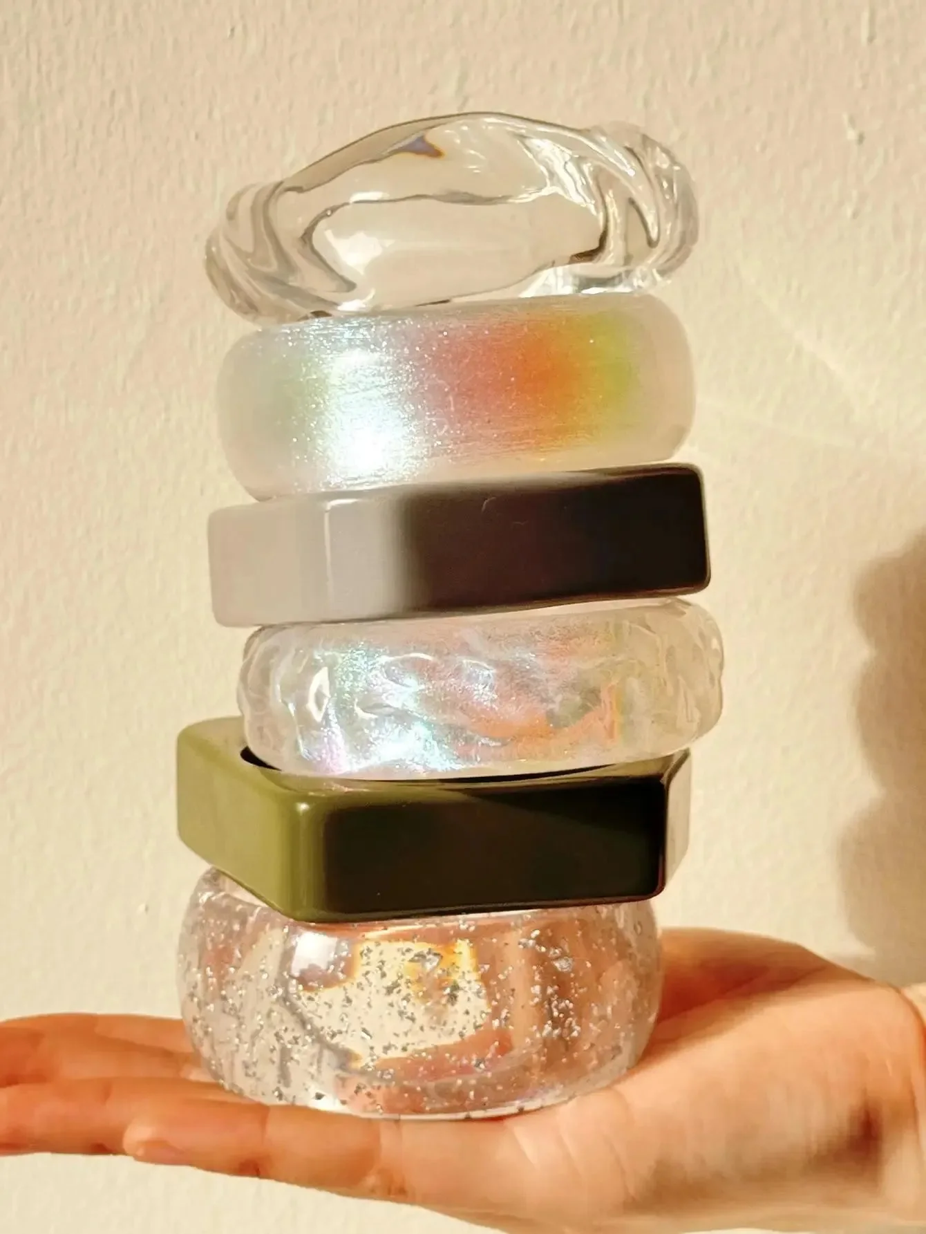 Pearl Chunky Resin Bracelet — view 2 Pearl Chunky Resin Bracelet — view 2