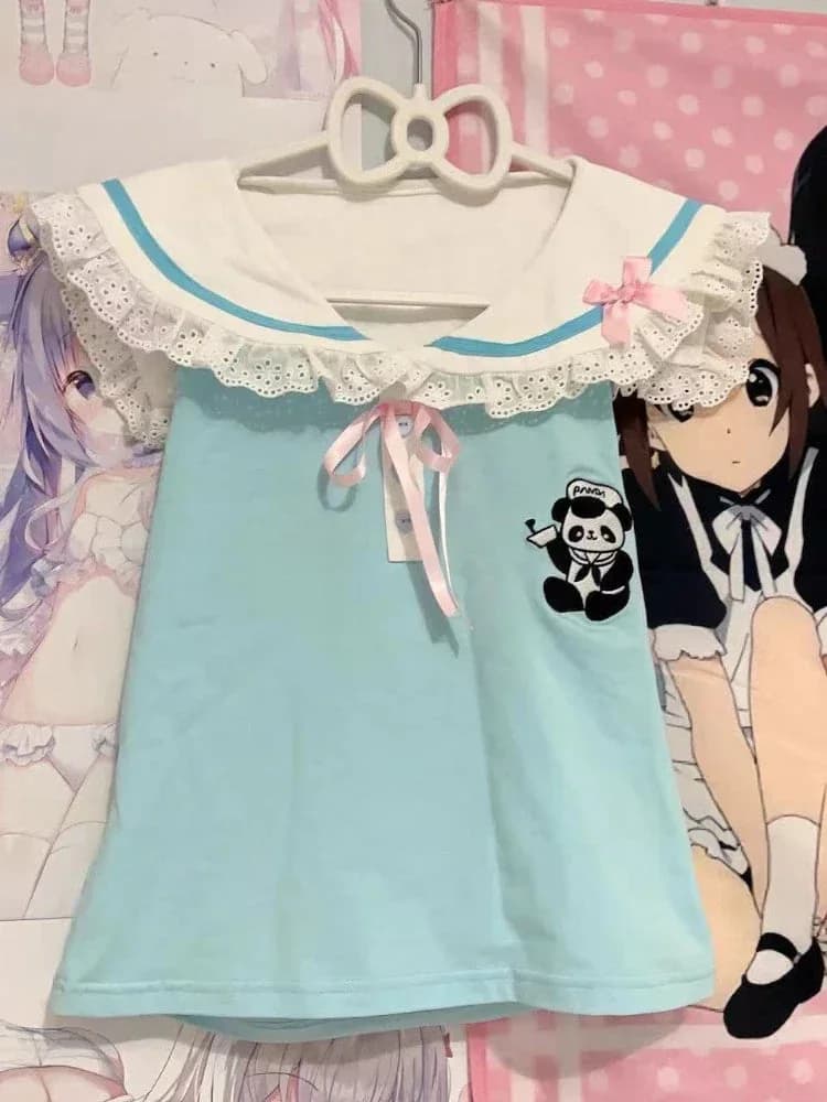 Panda Medic Collared Blouse — view 1 Panda Medic Collared Blouse — view 1