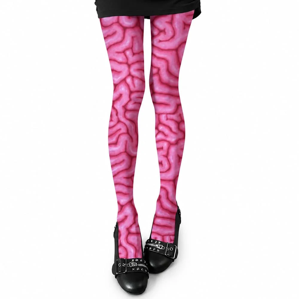 Emo Girl Aesthetic Skull Tights — view 1 Emo Girl Aesthetic Skull Tights — view 1