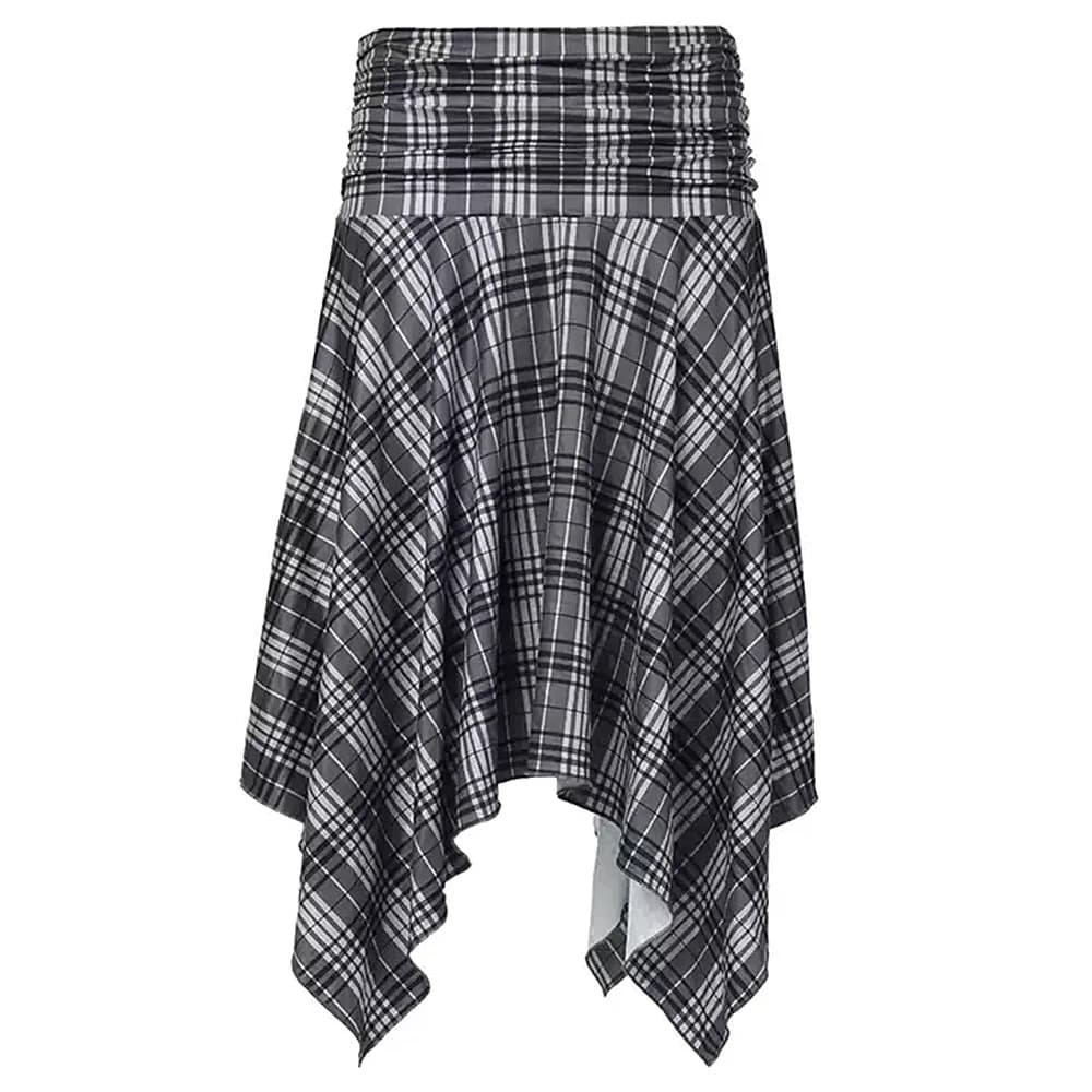 Blokette Asymmetrical Plaid Skirt — view 1 Blokette Asymmetrical Plaid Skirt — view 1