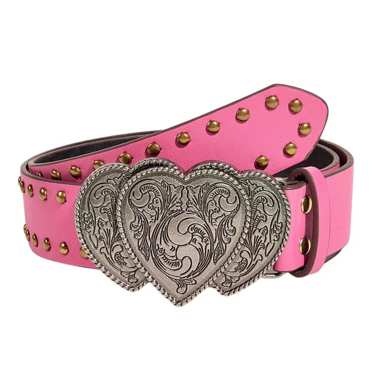 Y2K Pink Double Heart Belt — view 1 Y2K Pink Double Heart Belt — view 1