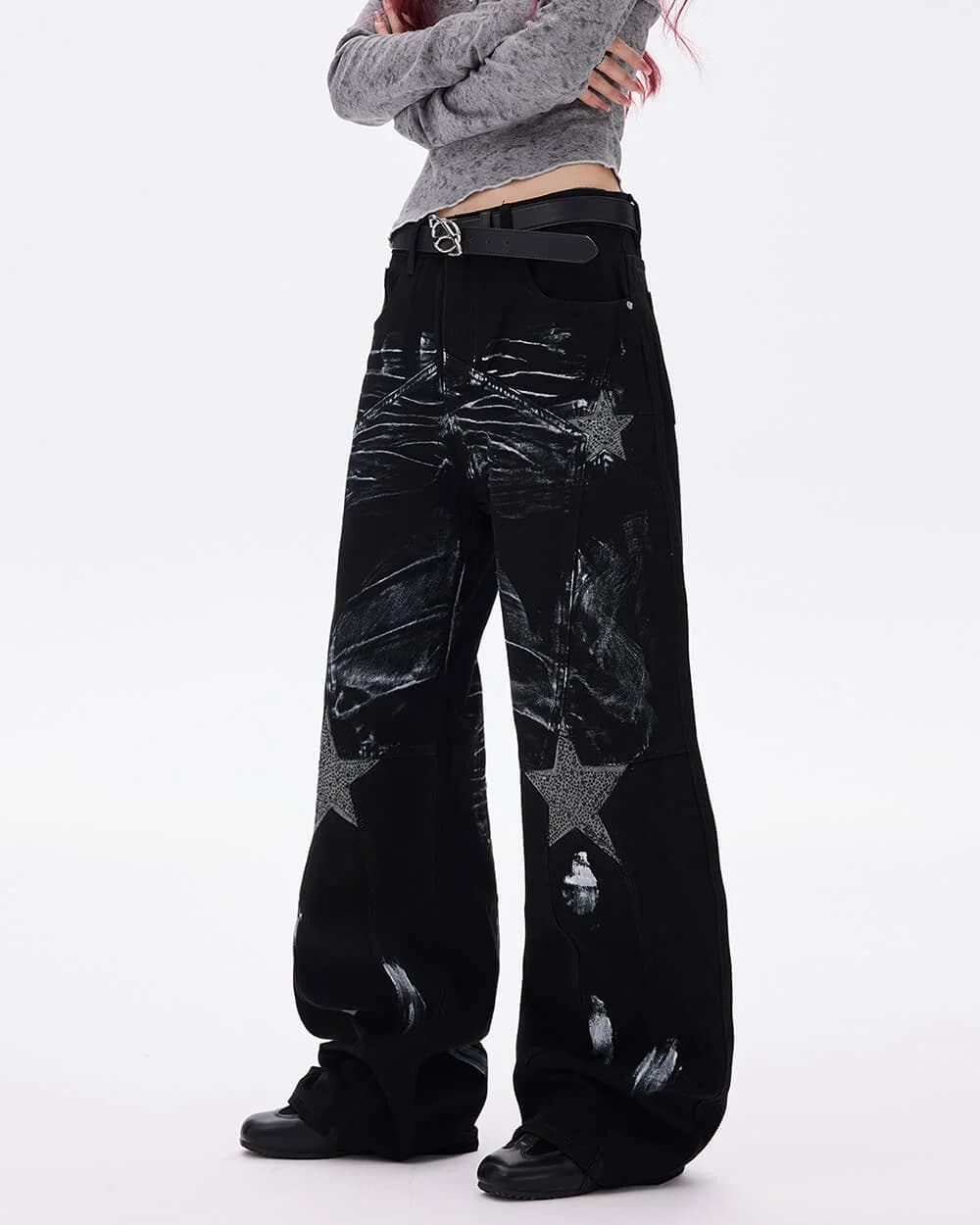 Black Star Wide Leg Jeans — view 3 Black Star Wide Leg Jeans — view 3