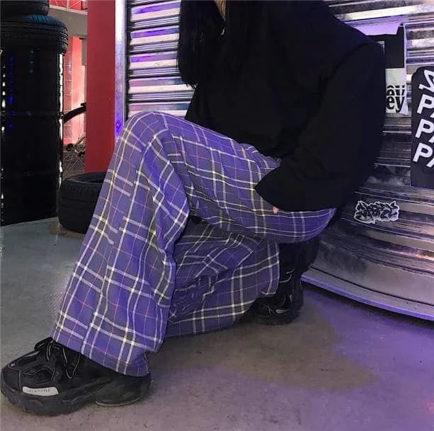 Purple Checkerboard Pants — view 1 Purple Checkerboard Pants — view 1