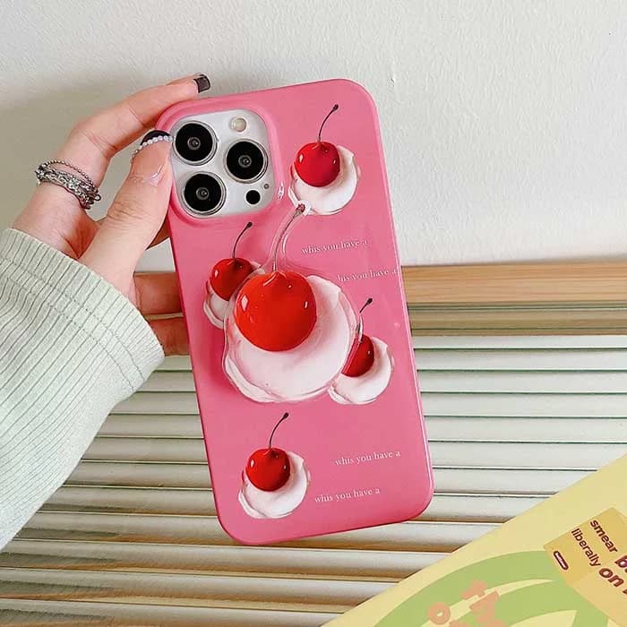 Aesthetic Cherry iPhone Case — view 2 Aesthetic Cherry iPhone Case — view 2