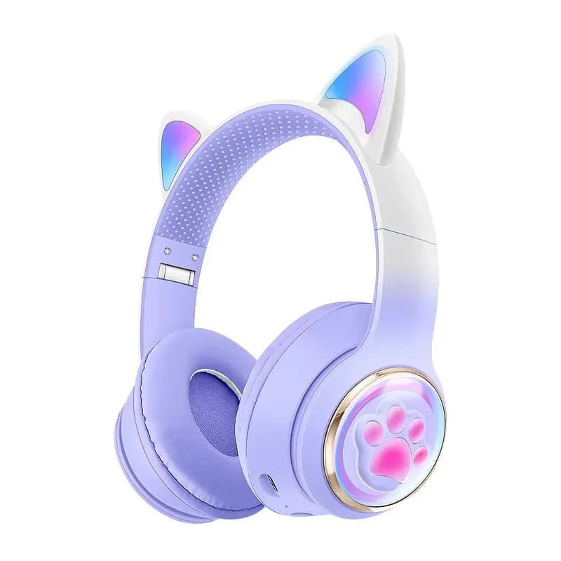 Paw Print Cat Ear Gaming Headphones — view 2 Paw Print Cat Ear Gaming Headphones — view 2
