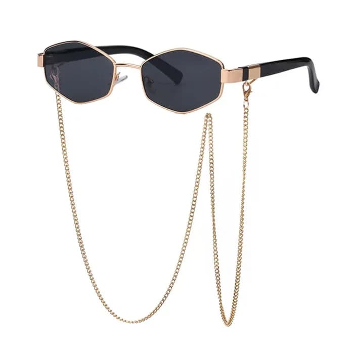 Hexagonal Sunglasses with Chain — view 1 Hexagonal Sunglasses with Chain — view 1