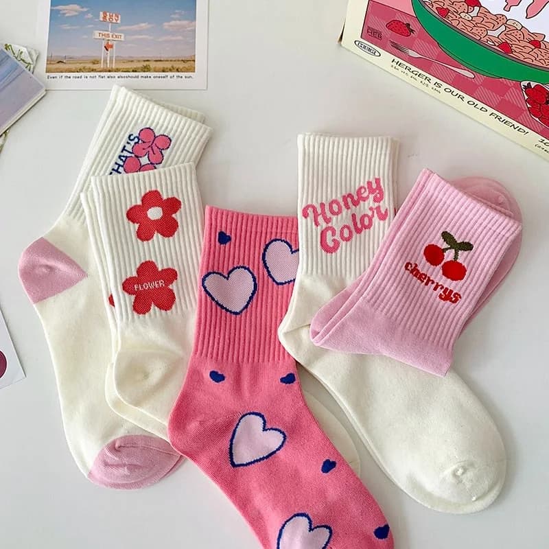 Naturally Sweet Pink Aesthetic Socks — view 1 Naturally Sweet Pink Aesthetic Socks — view 1