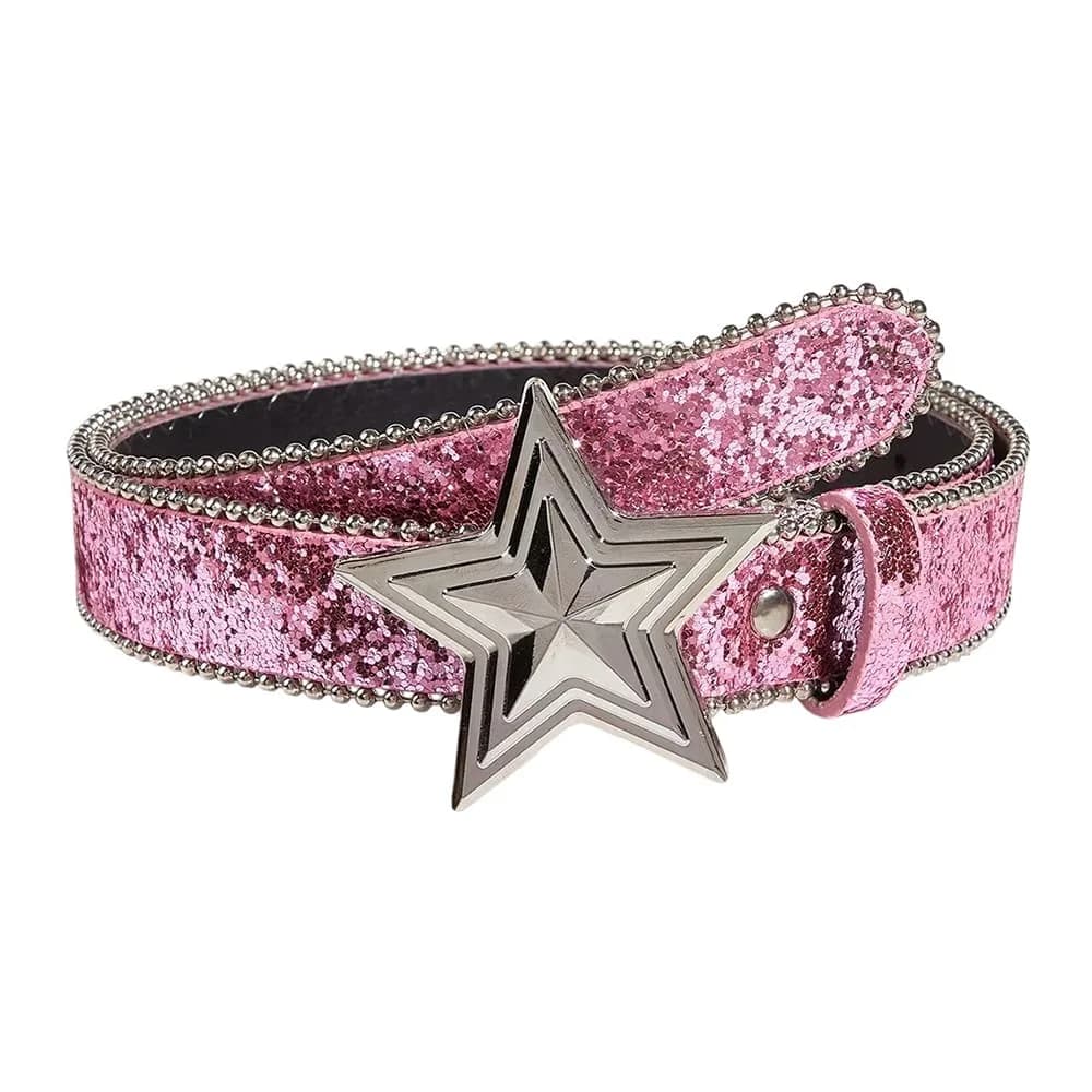 Shining Star Buckle Sequin Belt — view 2 Shining Star Buckle Sequin Belt — view 2