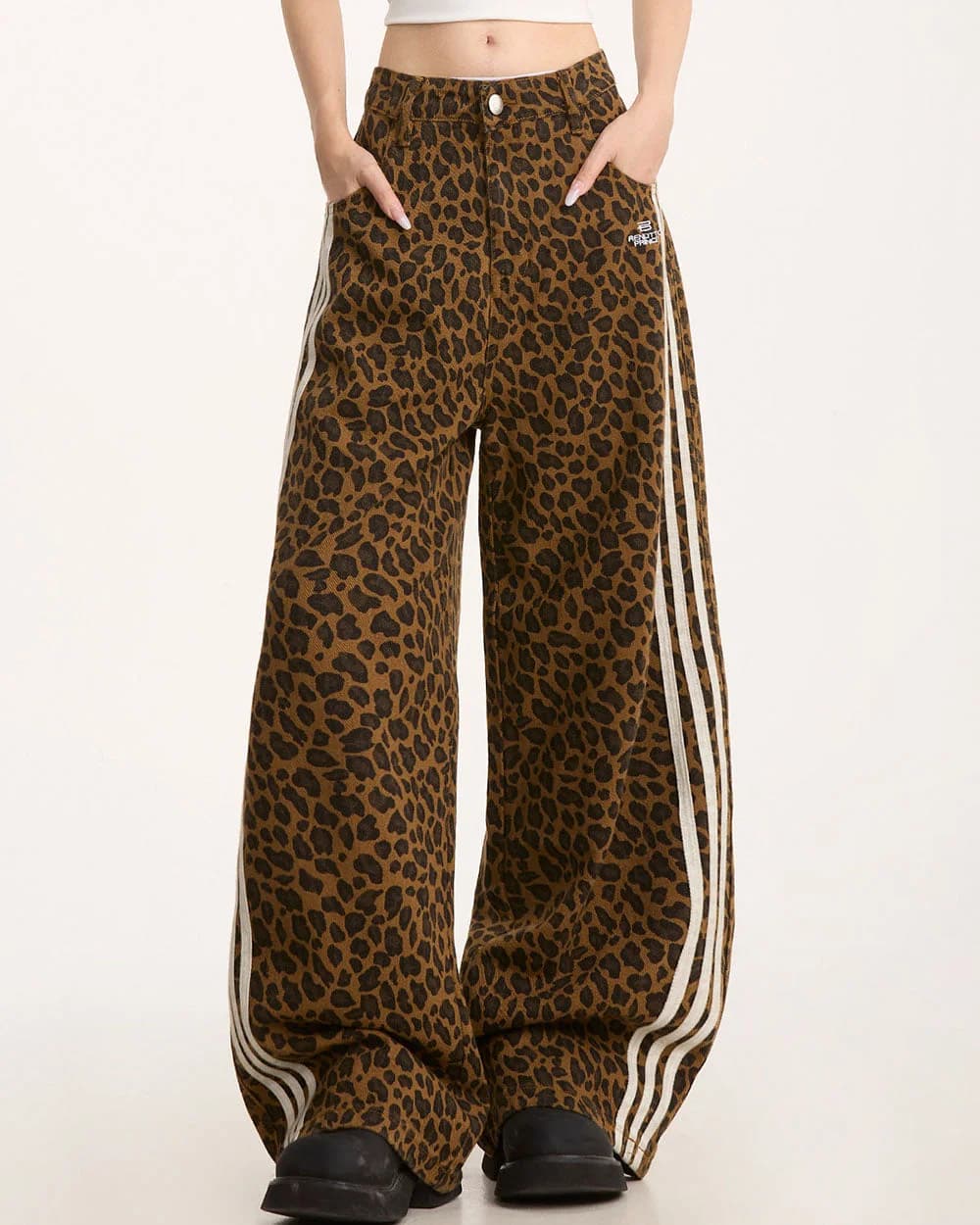 Wild Aura Leopard Print Wide-Leg Pants — view 2 Wild Aura Leopard Print Wide-Leg Pants — view 2