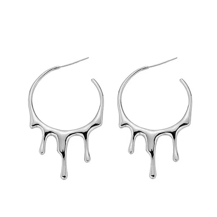 Drop Aesthetic Hoop Earrings — view 1 Drop Aesthetic Hoop Earrings — view 1