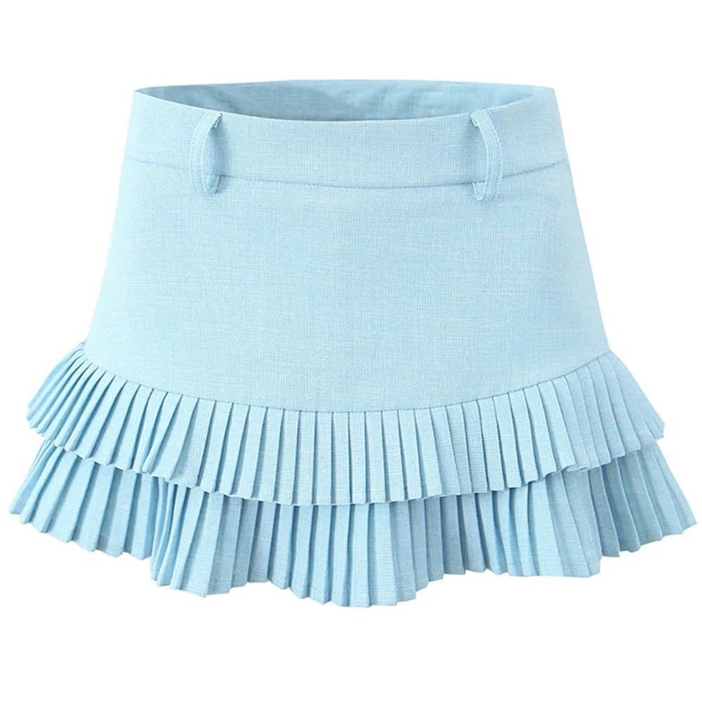 Campus Secrets Double Layer Pleated Skirt — view 1 Campus Secrets Double Layer Pleated Skirt — view 1