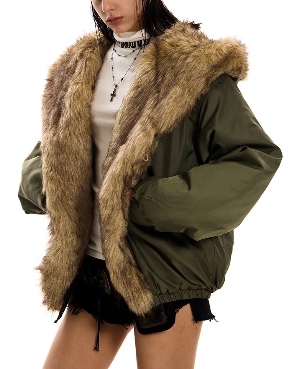 Mercury Rising Fur Trim Winter Jacket — view 3 Mercury Rising Fur Trim Winter Jacket — view 3