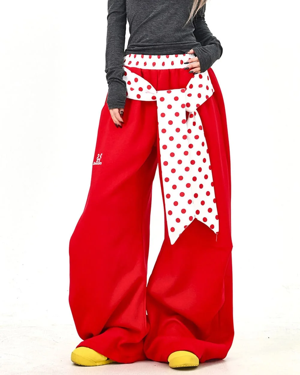 Polka Dot Belt Wide Leg Pants — view 3 Polka Dot Belt Wide Leg Pants — view 3