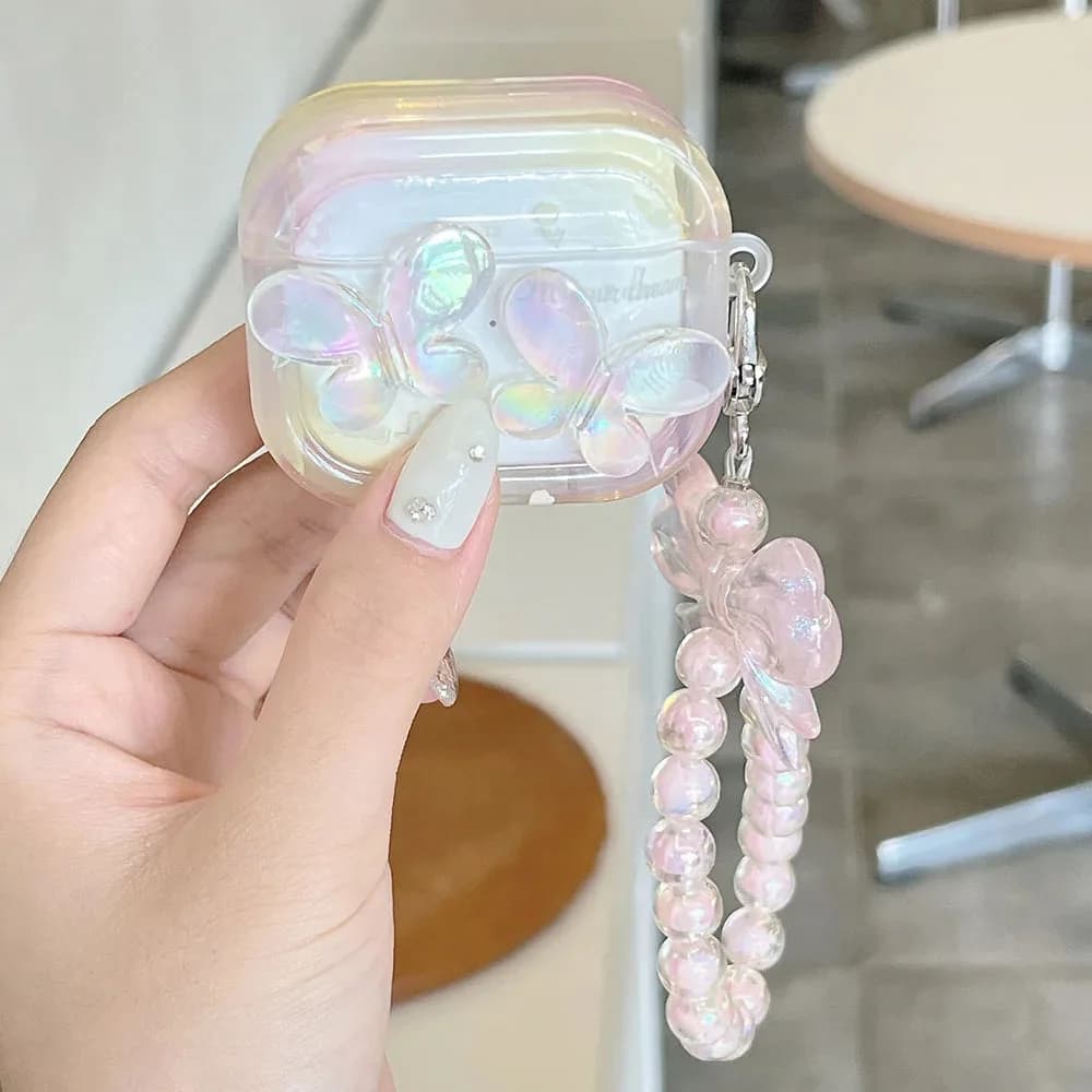 Iridescent Butterflies AirPods Case — view 2 Iridescent Butterflies AirPods Case — view 2