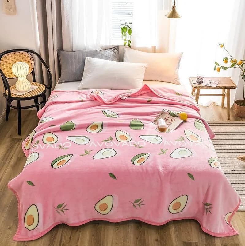 Kawaii Pink Avocado Soft Blanket — view 1 Kawaii Pink Avocado Soft Blanket — view 1