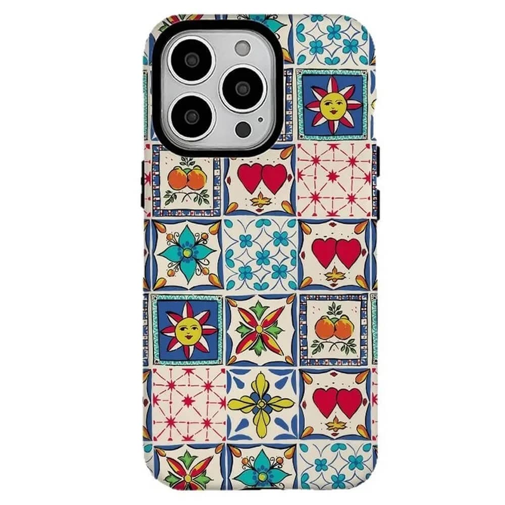 Sun & Heart Pattern iPhone Case — view 1 Sun & Heart Pattern iPhone Case — view 1