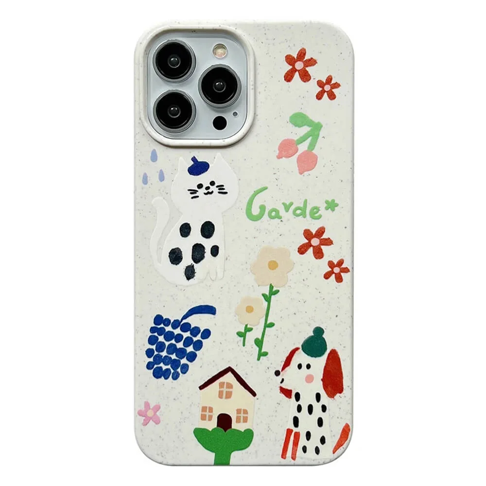 Playful Paws & Petals iPhone Case — view 1 Playful Paws & Petals iPhone Case — view 1