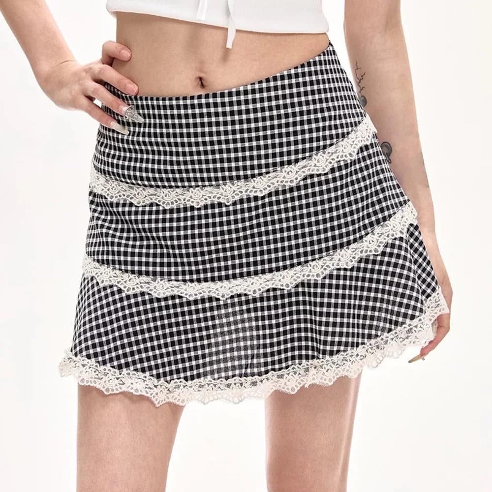 Gingham Picnic Ruffle Skirt — view 2 Gingham Picnic Ruffle Skirt — view 2