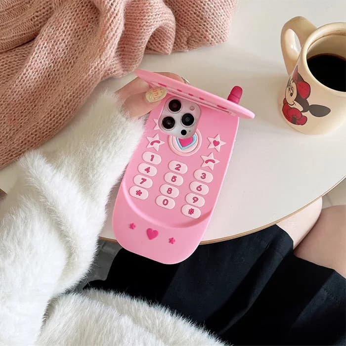 3D Pink Cellphone IPhone Case — view 2 3D Pink Cellphone IPhone Case — view 2