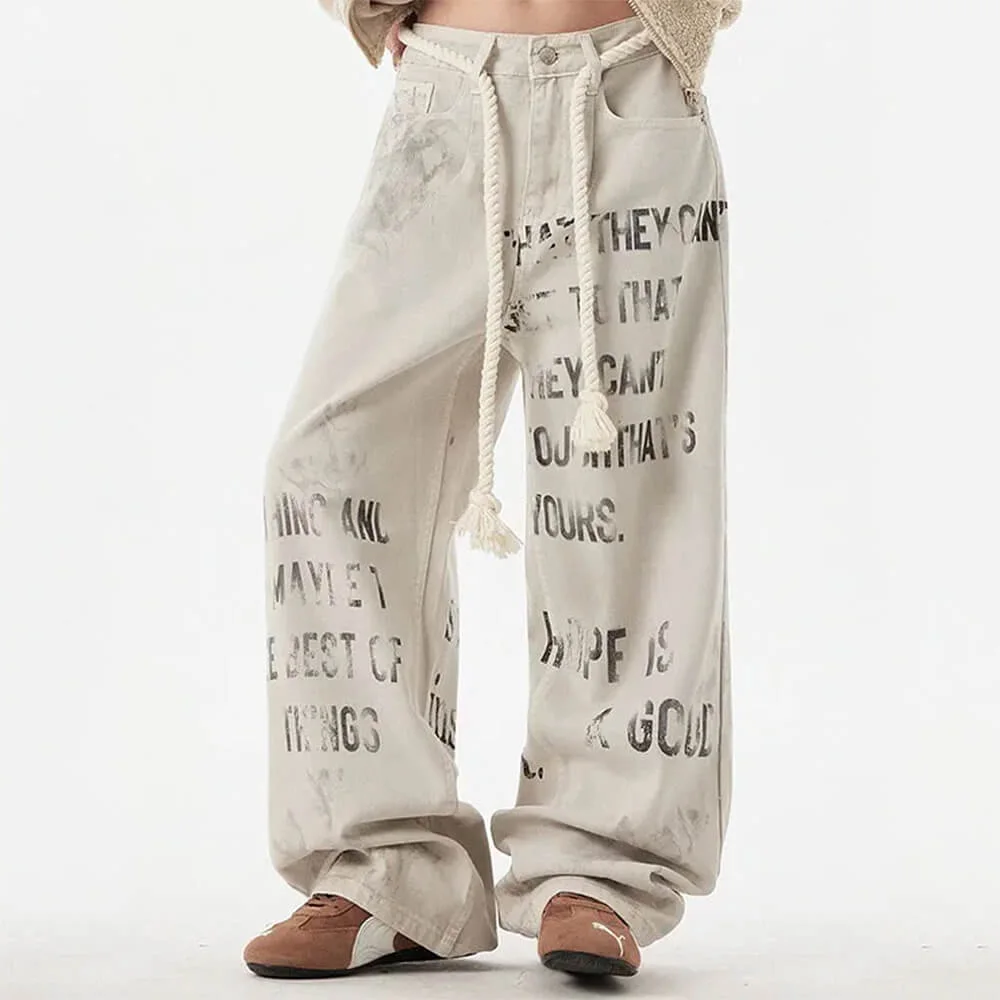 Downtown Girl Graffiti Denim Pants — view 1 Downtown Girl Graffiti Denim Pants — view 1
